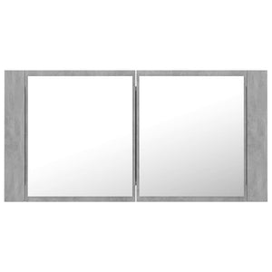 LED Bad Spiegelschrank Betongrau 90 cm