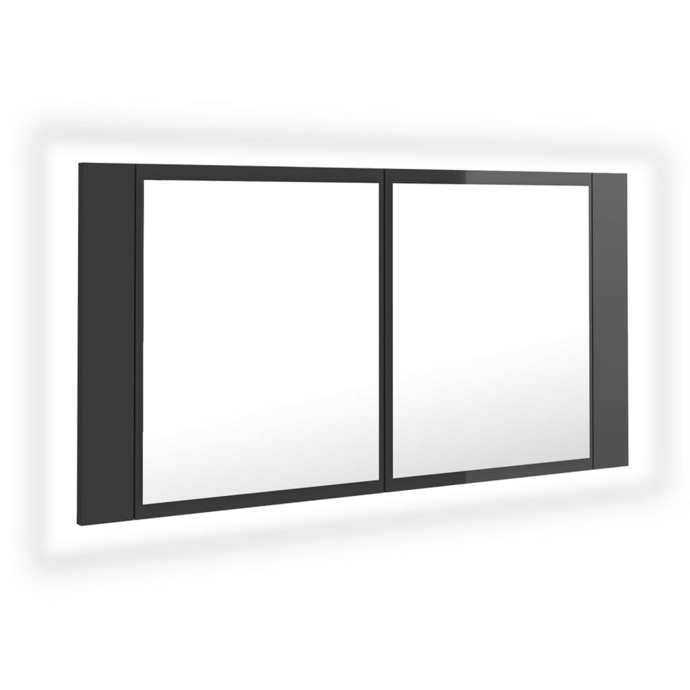LED Bad Spiegelschrank Grau 90x45 cm
