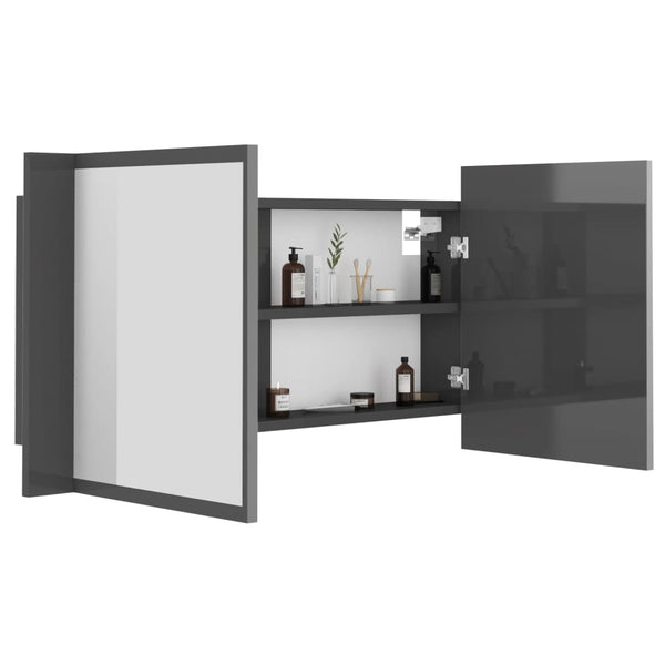 LED Bad Spiegelschrank Grau 90x45 cm