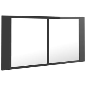 LED Bad Spiegelschrank Grau 90x45 cm