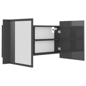 LED Bad Spiegelschrank Grau 90x45 cm