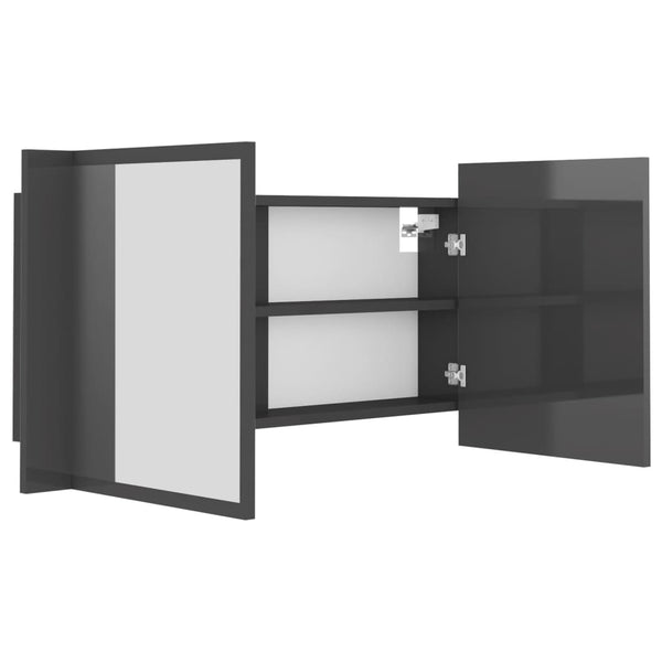 LED Bad Spiegelschrank Grau 90x45 cm