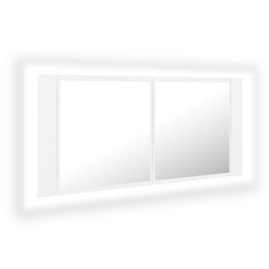 LED Bad Spiegelschrank Weiß 100 cm