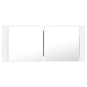 LED Bad Spiegelschrank Weiß 100 cm