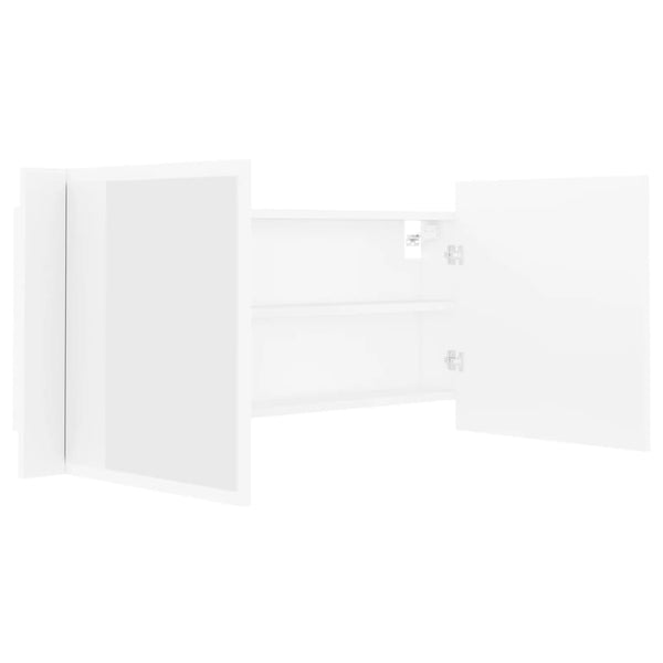 LED Bad Spiegelschrank Weiß 100 cm