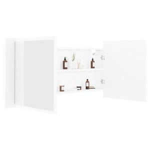LED Bad Spiegelschrank Weiß 100 cm