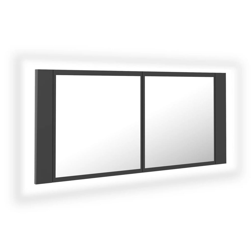 LED Bad Spiegelschrank Grau 100 cm