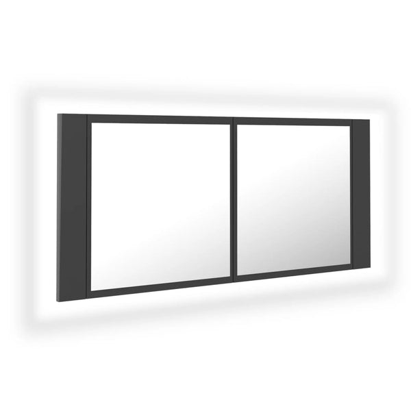 LED Bad Spiegelschrank Grau 100 cm