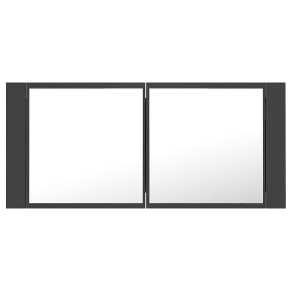 LED Bad Spiegelschrank Grau 100 cm
