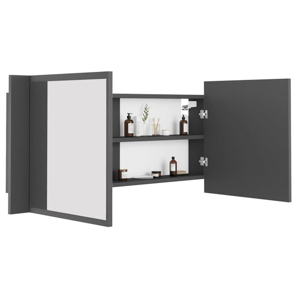 LED Bad Spiegelschrank Grau 100 cm