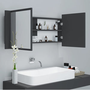 LED Bad Spiegelschrank Grau 100 cm
