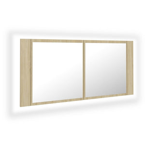 LED Bad Spiegelschrank Sonoma Eiche 100 cm
