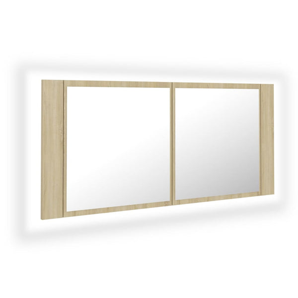 LED Bad Spiegelschrank Sonoma Eiche 100 cm