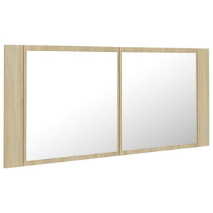 LED Bad Spiegelschrank Sonoma Eiche 100 cm