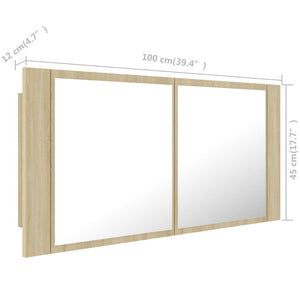 LED Bad Spiegelschrank Sonoma Eiche 100 cm