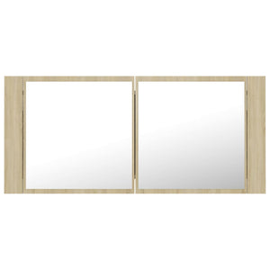 LED Bad Spiegelschrank Sonoma Eiche 100 cm