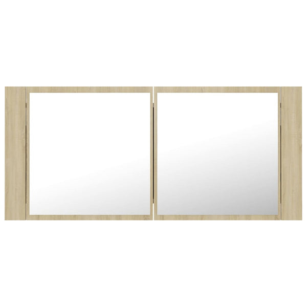 LED Bad Spiegelschrank Sonoma Eiche 100 cm