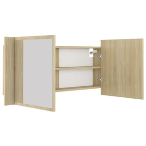 LED Bad Spiegelschrank Sonoma Eiche 100 cm