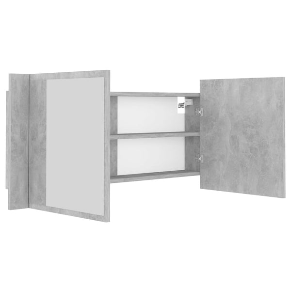 LED Badspiegelschrank Betongrau 100 cm