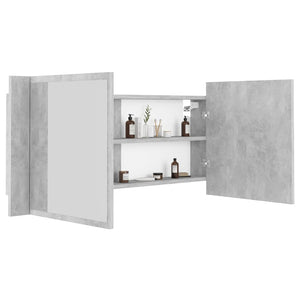 LED Badspiegelschrank Betongrau 100 cm