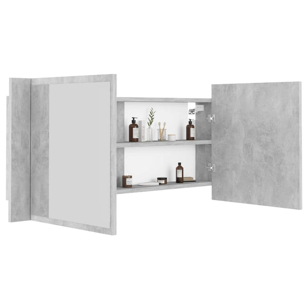LED Badspiegelschrank Betongrau 100 cm