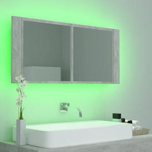 LED Badspiegelschrank Betongrau 100 cm