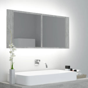 LED Badspiegelschrank Betongrau 100 cm