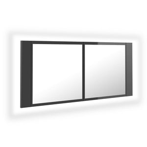 LED Bad Spiegelschrank Grau 100cm