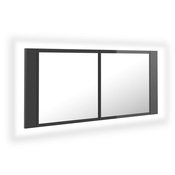 LED Bad Spiegelschrank Grau 100cm