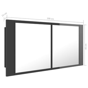 LED Bad Spiegelschrank Grau 100cm
