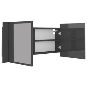 LED Bad Spiegelschrank Grau 100cm