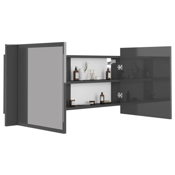 LED Bad Spiegelschrank Grau 100cm