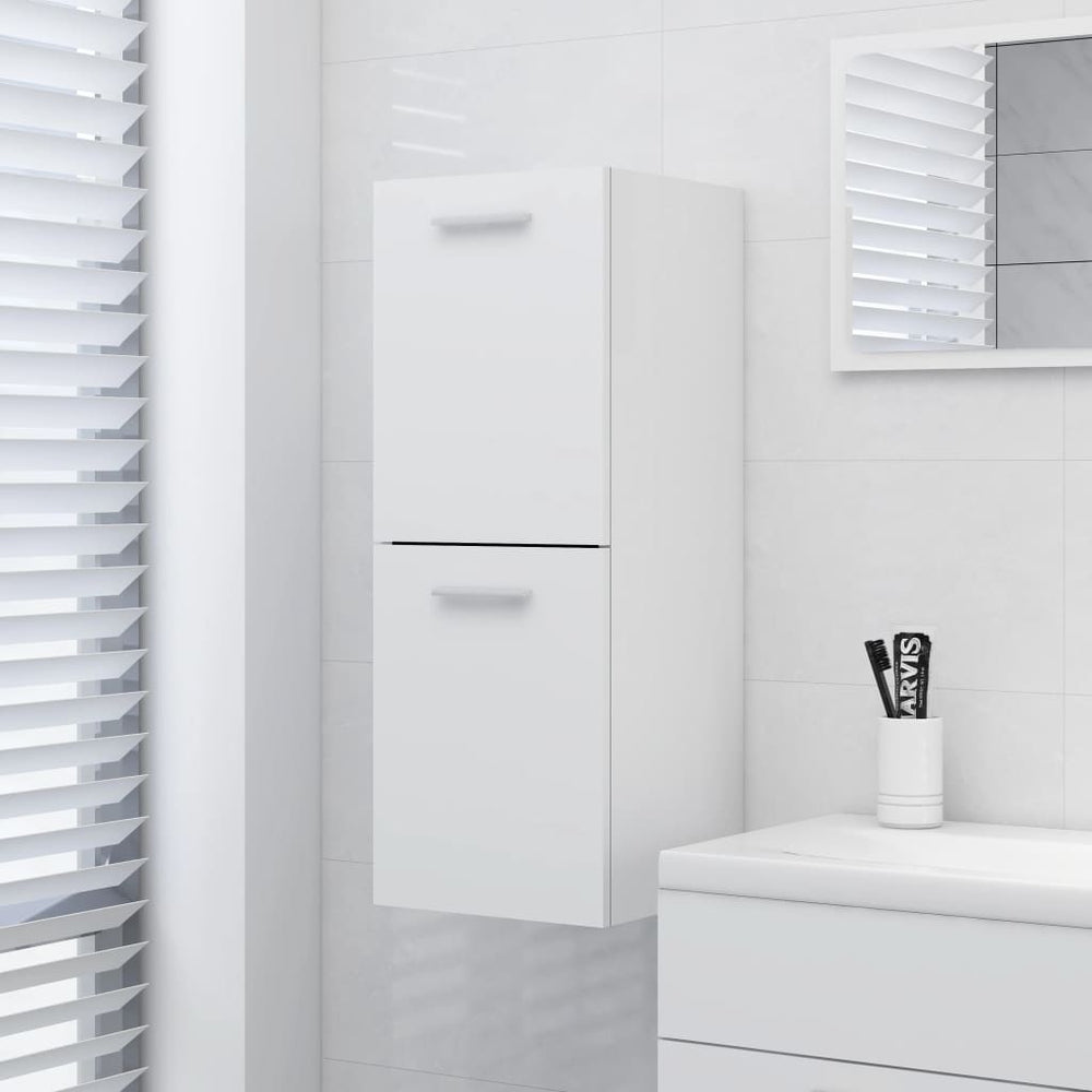 vidaXL Meuble de salle de bain blanc 30x30x80 cm en bois d'ingénierie
