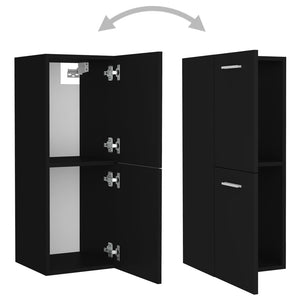 Schwarzer Badezimmerschrank 30x80 cm