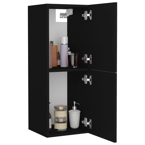 Schwarzer Badezimmerschrank 30x80 cm
