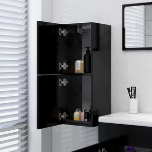Schwarzer Badezimmerschrank 30x80 cm