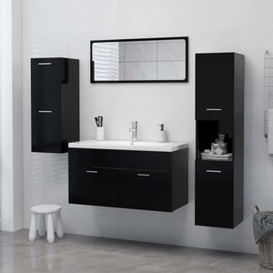 Schwarzer Badezimmerschrank 30x80 cm