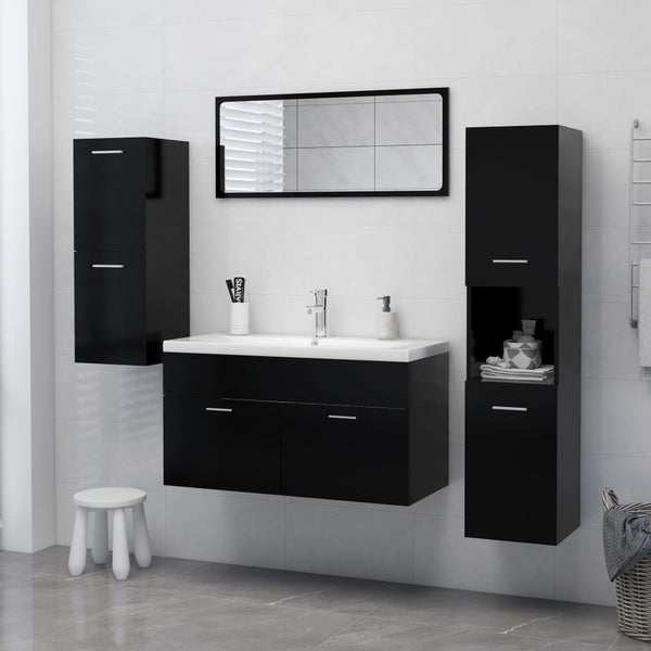 Schwarzer Badezimmerschrank 30x80 cm