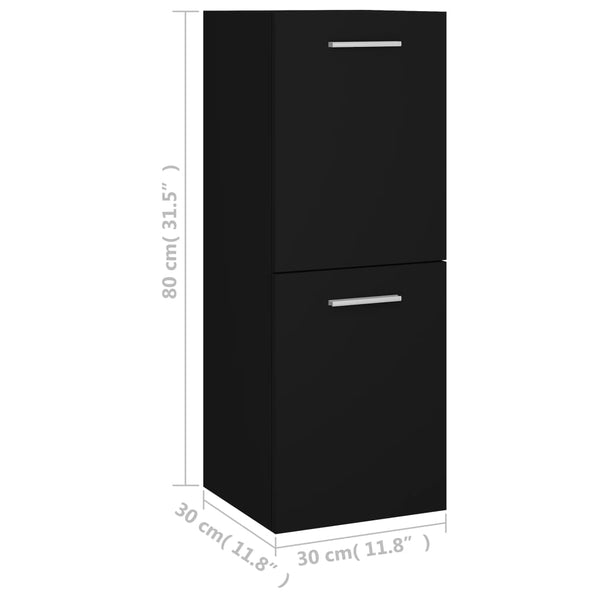Schwarzer Badezimmerschrank 30x80 cm