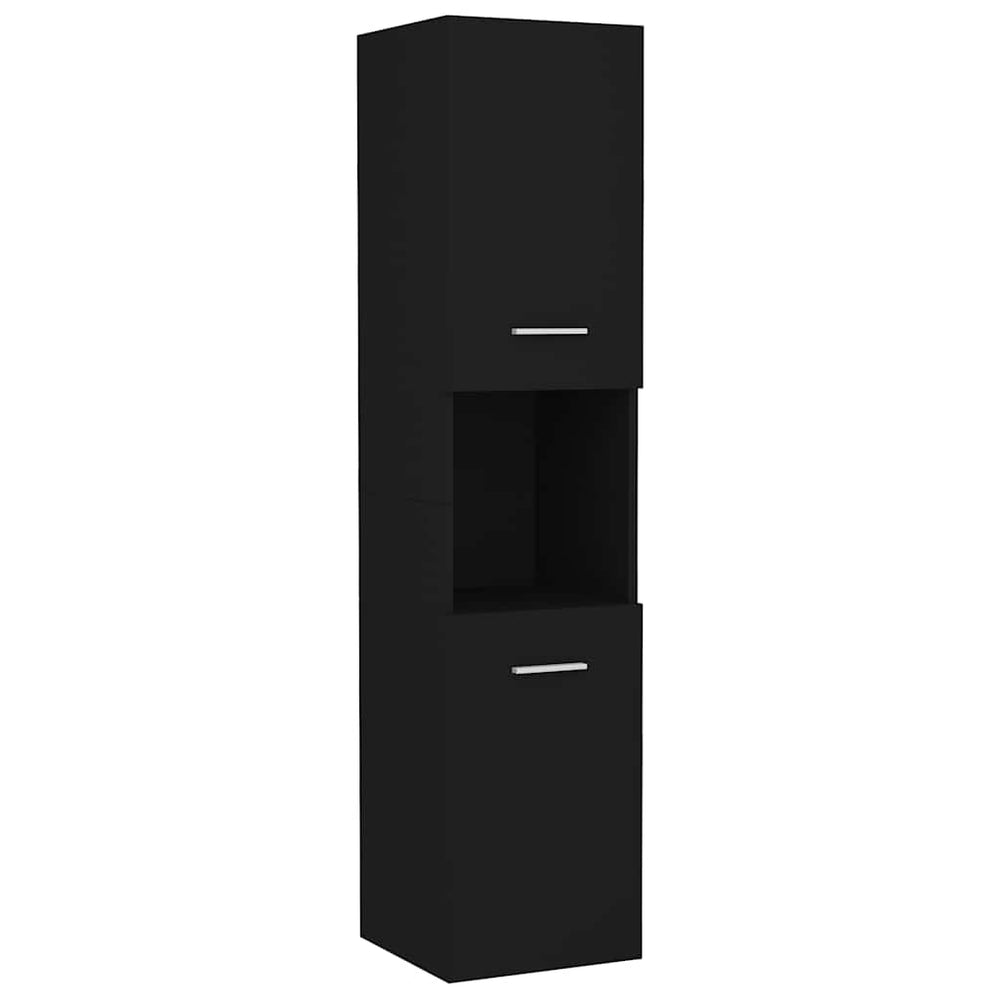 vidaXL Armoire de salle de bain noir 30x30x130 cm Aggloméré