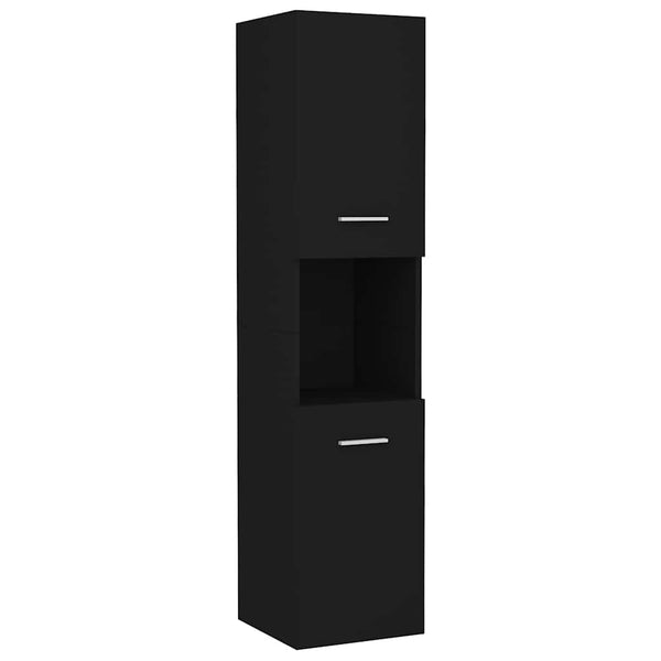 Schwarzer Badezimmerschrank 30x30x130 cm