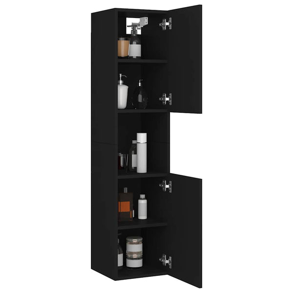 Schwarzer Badezimmerschrank 30x30x130 cm