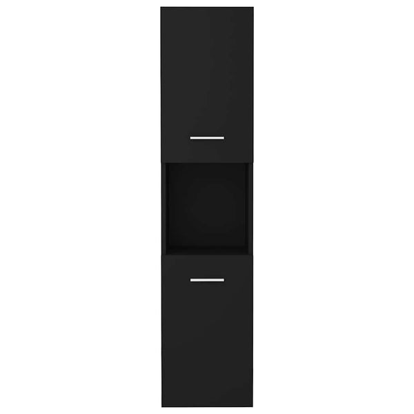 Schwarzer Badezimmerschrank 30x30x130 cm
