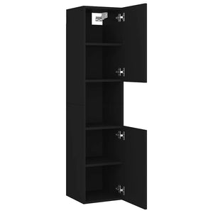 Schwarzer Badezimmerschrank 30x30x130 cm