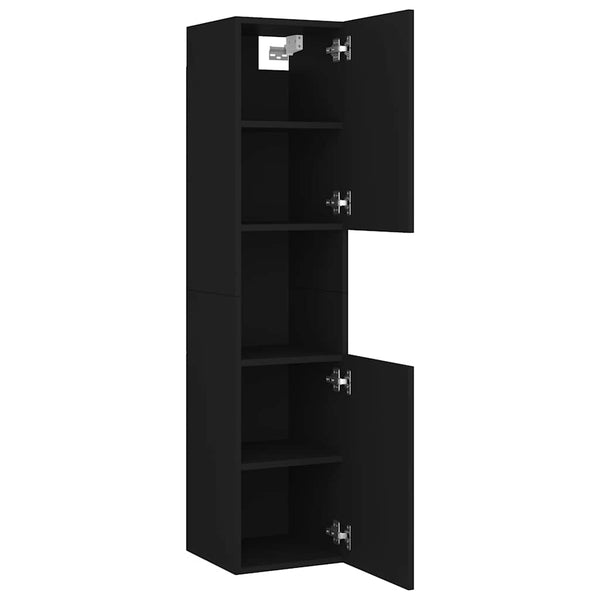 Schwarzer Badezimmerschrank 30x30x130 cm
