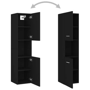 Schwarzer Badezimmerschrank 30x30x130 cm