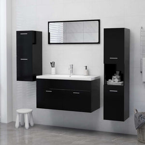 Schwarzer Badezimmerschrank 30x30x130 cm