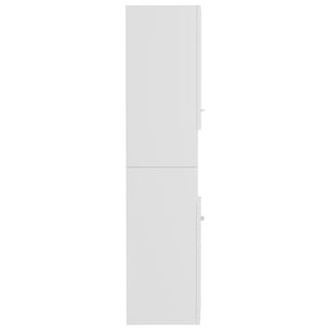 vidaXL Meuble de salle de bain blanc brillant 30x30x130 cm en bois d'ingénierie