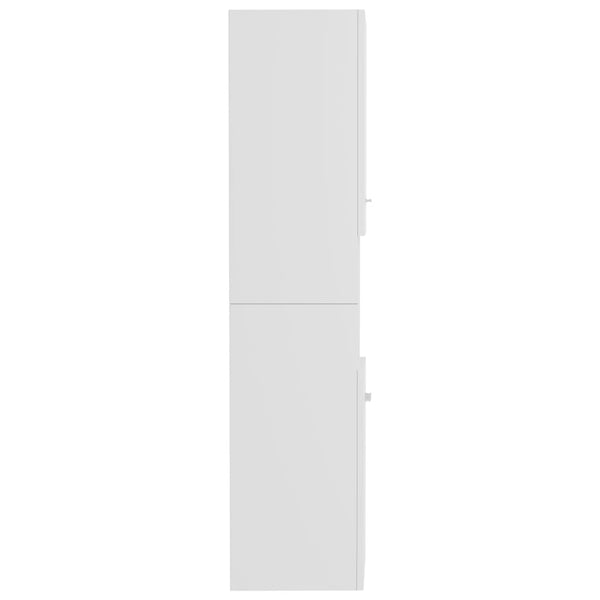 vidaXL Meuble de salle de bain blanc brillant 30x30x130 cm en bois d'ingénierie