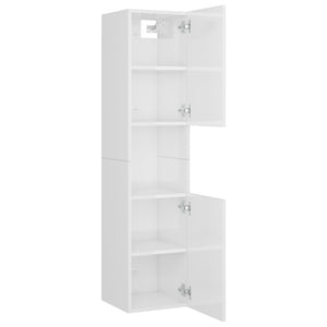 vidaXL Meuble de salle de bain blanc brillant 30x30x130 cm en bois d'ingénierie